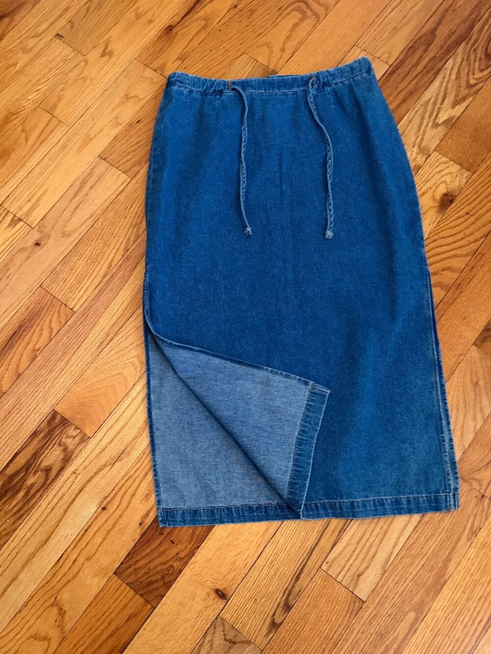 Vintage London Jean Blue Denim Midi Skirt
